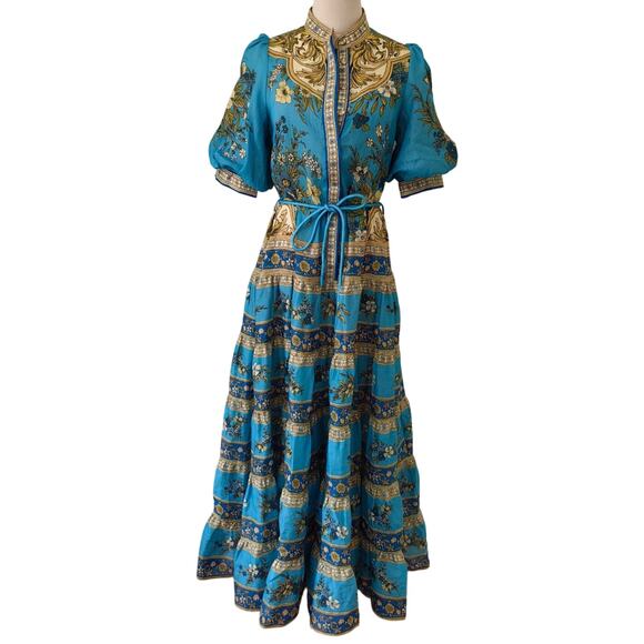 Alemais Cassie Tiered Midi Dress US 4 - Picture 5 of 11